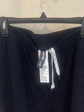 Kirkland Signature Black Jogger Sweatpants with White Drawstring.